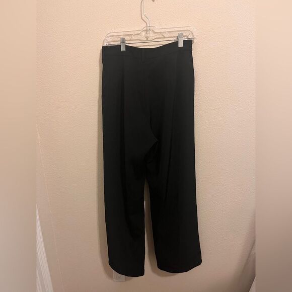 Elegant Black Wide Leg Women's Trousers - Picture 2 of 4